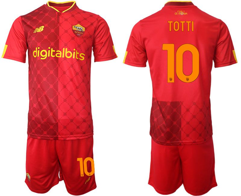 Men 2022-2023 Club AS Rome home red #10 Soccer Jersey